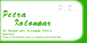petra kolompar business card